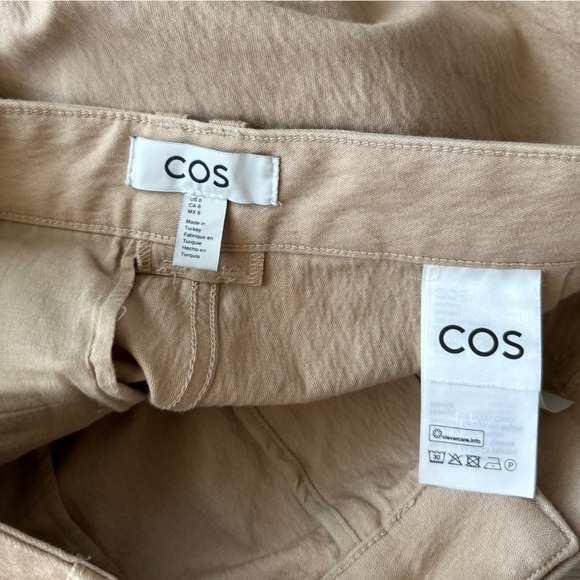 NWOT COS Tan Straight Textured Pants Trousers Size 8 - Picture 5 of 6
